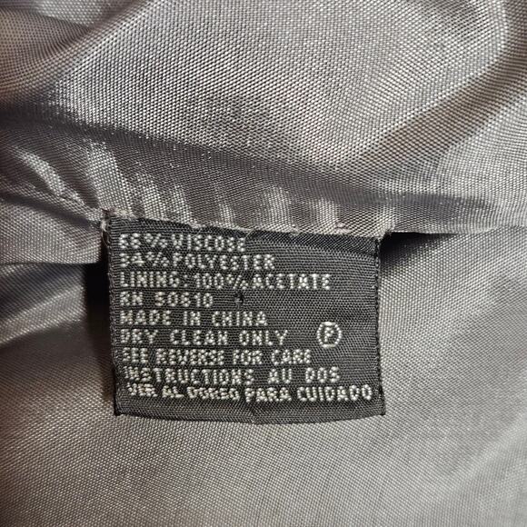 Gray/Black Metallic Floral Le Suit Four Button Jacket Size 10 - Picture 5 of 5